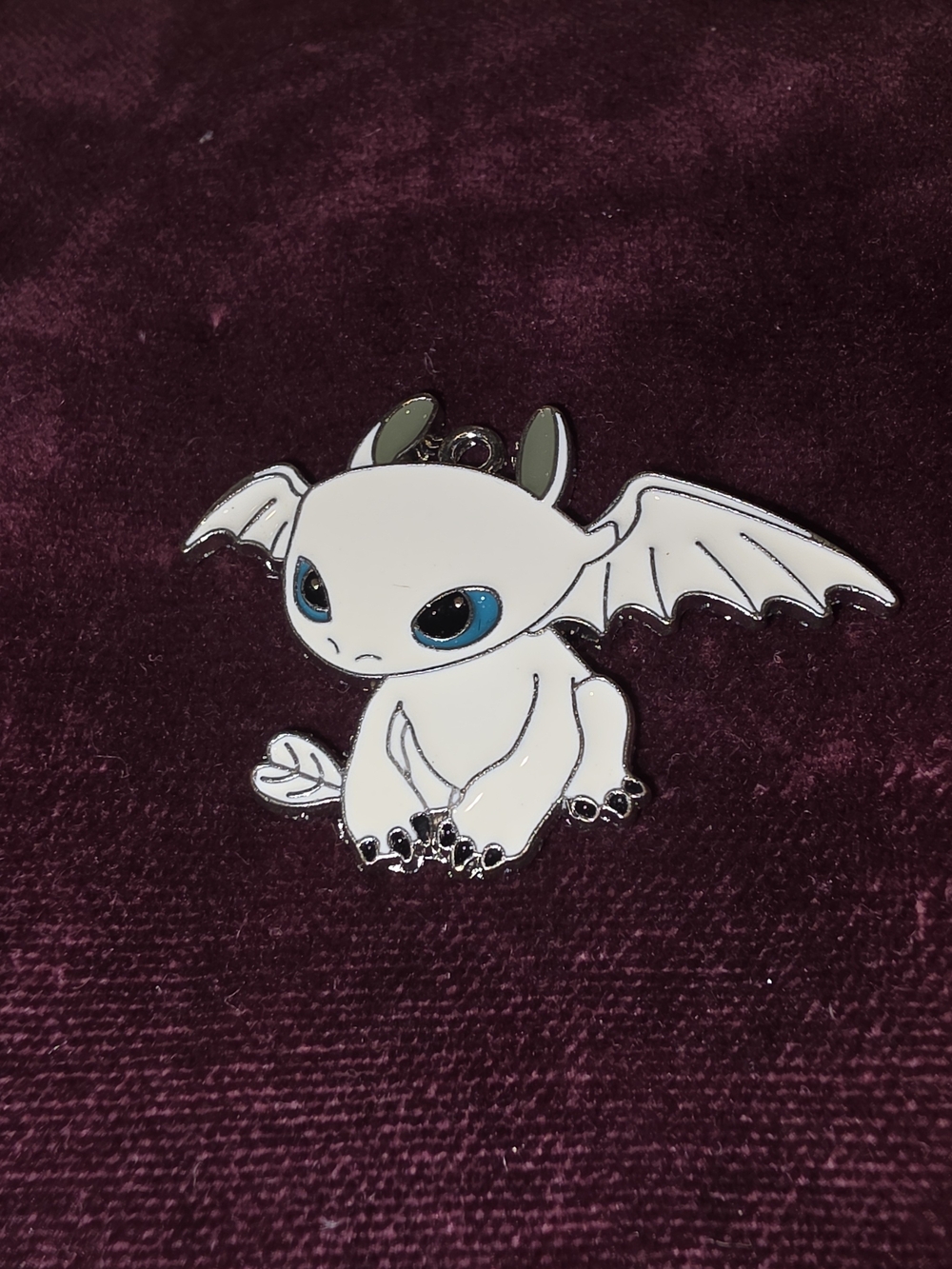 White Dragon Enamel Charm Pendant — Cute Kids Jewelry Accessory